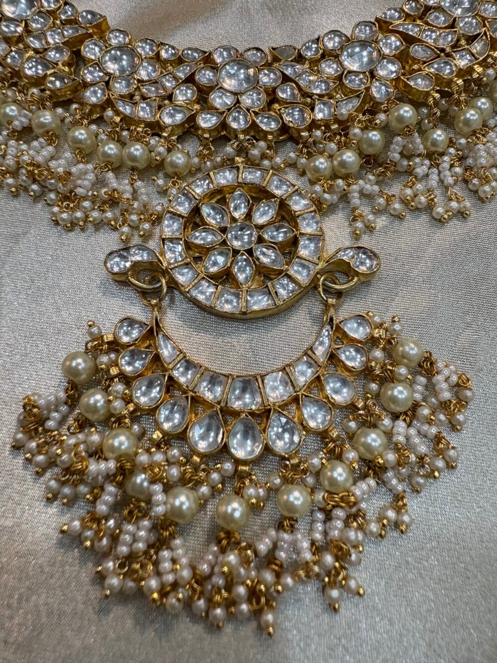 Aathira Kundan Bridal Necklace set - Image 4