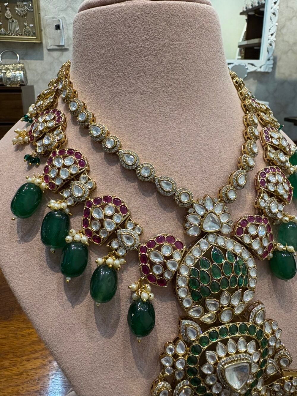 Sridhatri Polki Bridal Necklace Set - Image 2