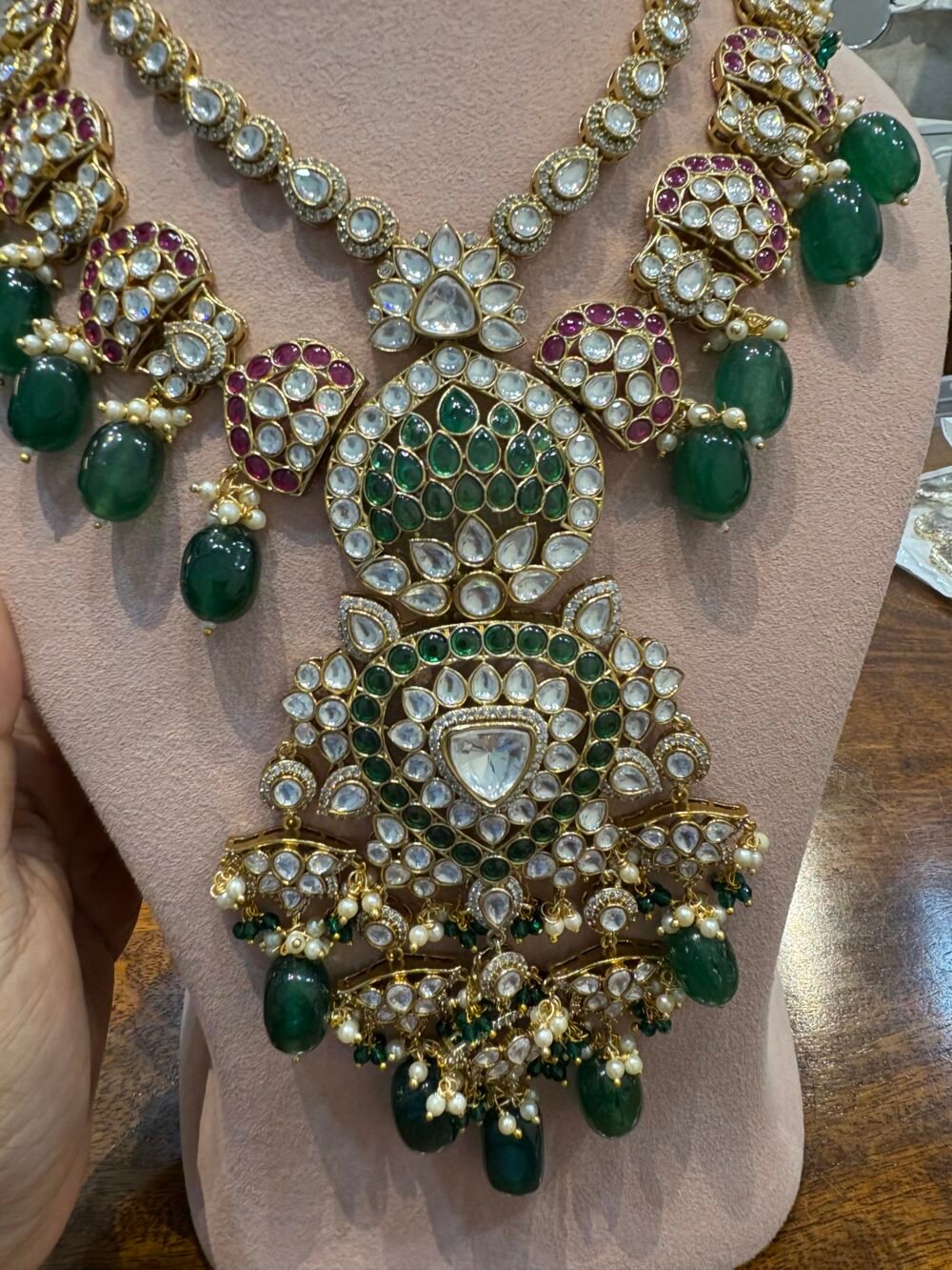 Sridhatri Polki Bridal Necklace Set - Image 4