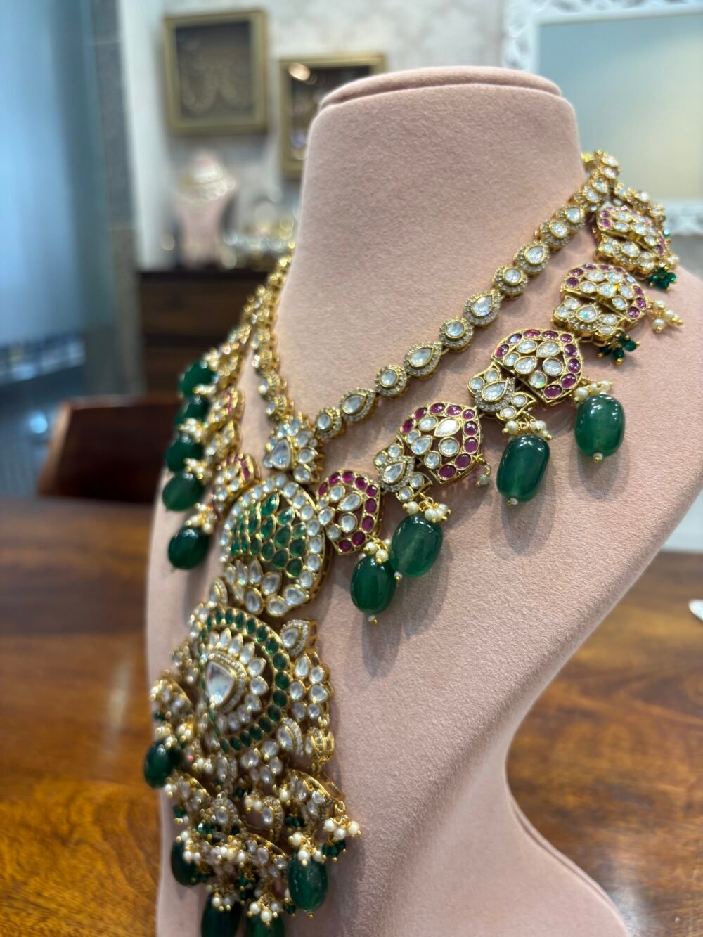 Sridhatri Polki Bridal Necklace Set - Image 6