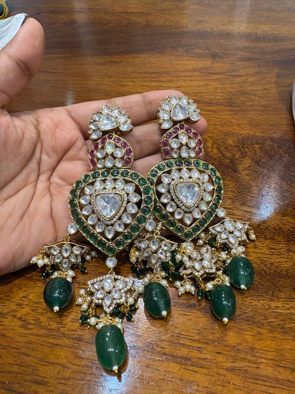Sridhatri Polki Bridal Necklace Set - Image 9