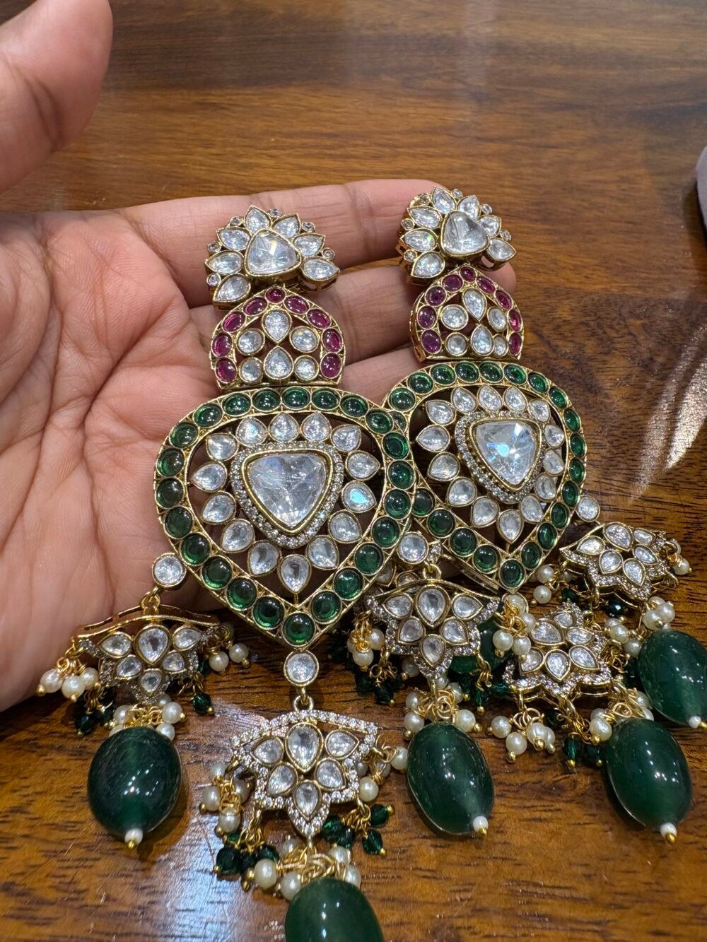 Sridhatri Polki Bridal Necklace Set - Image 7