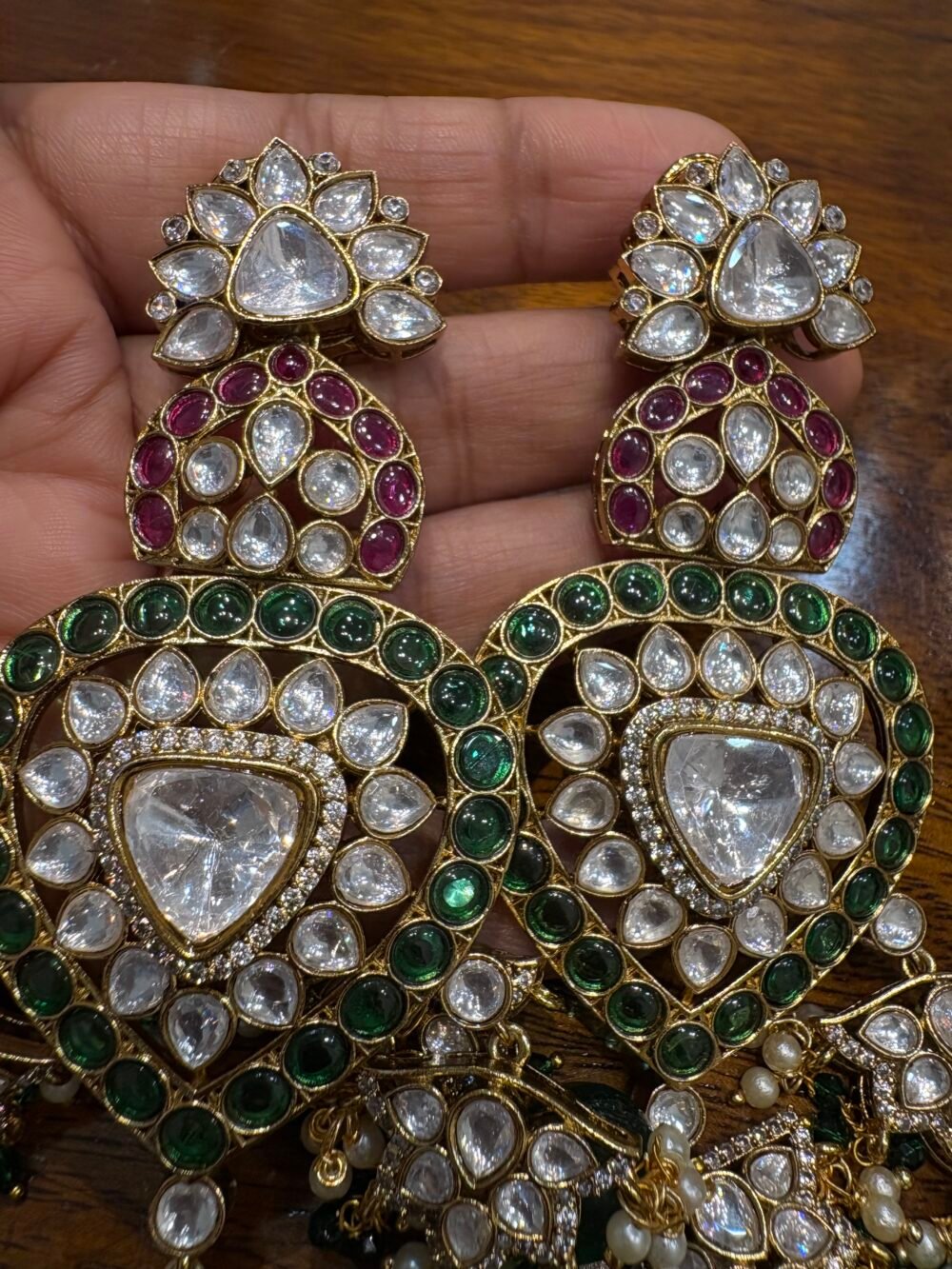 Sridhatri Polki Bridal Necklace Set - Image 8