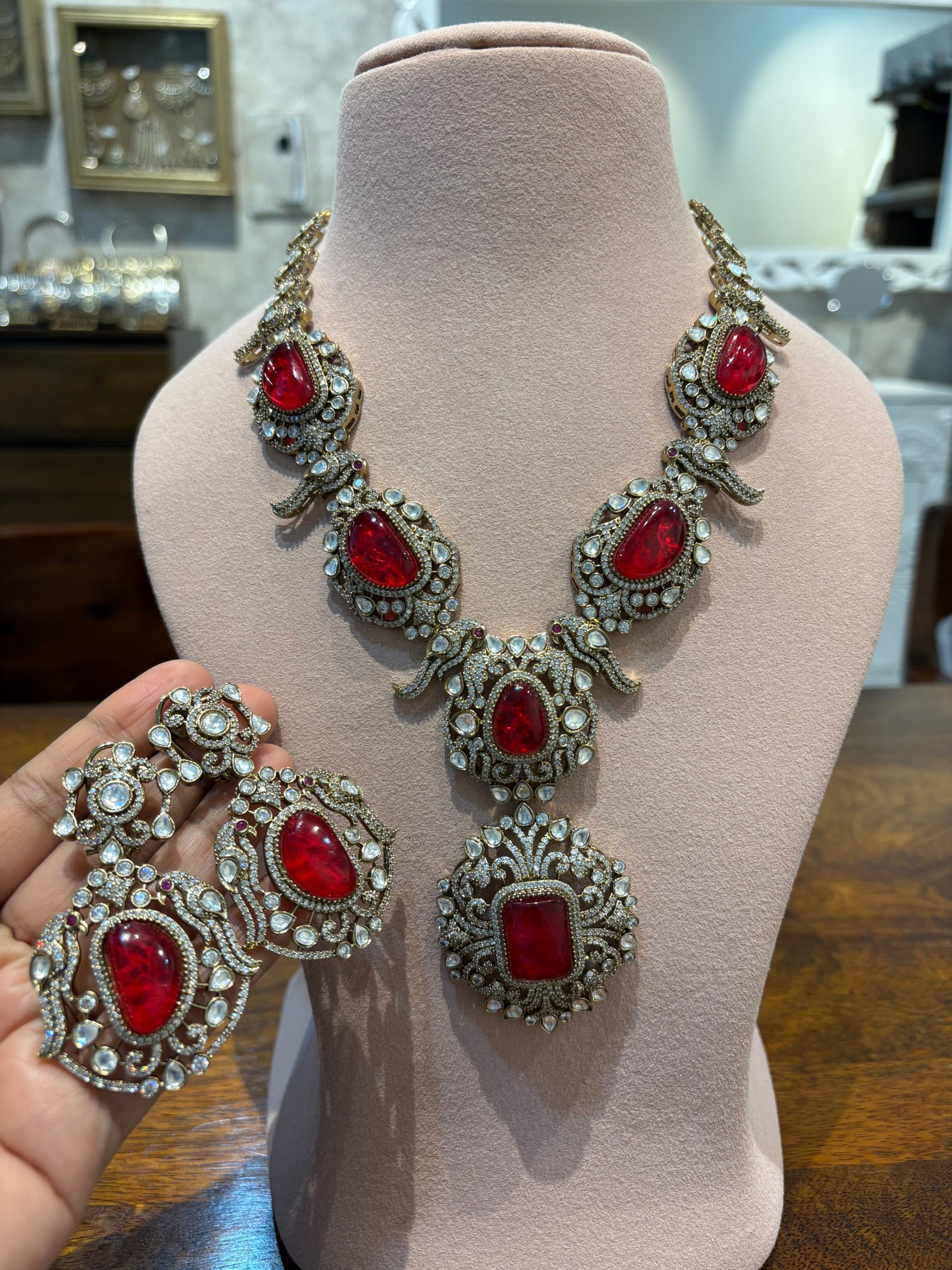Aiyana Ruby Necklace Set