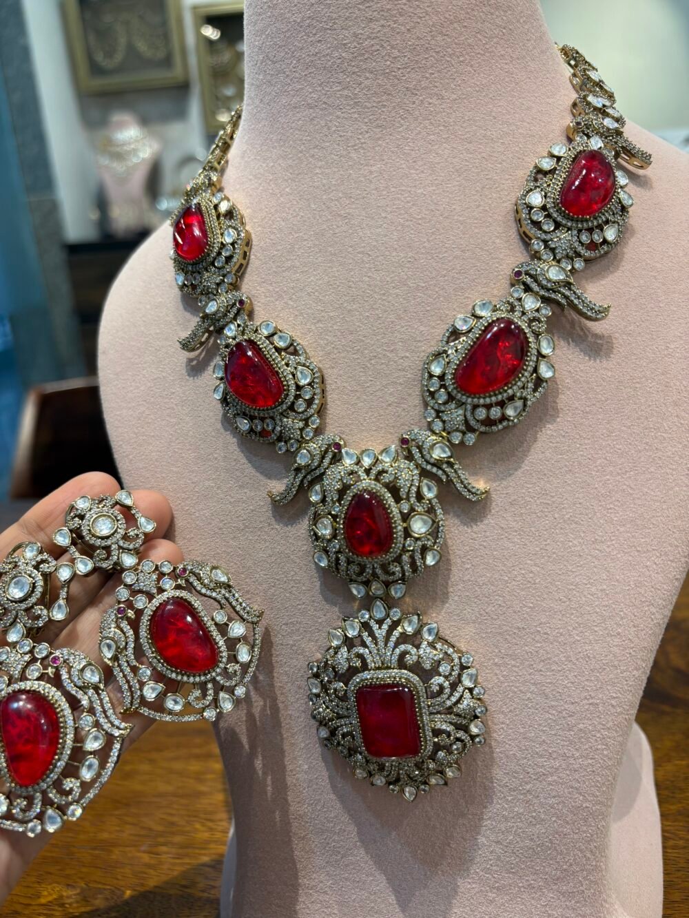 Aiyana Ruby Necklace Set - Image 8