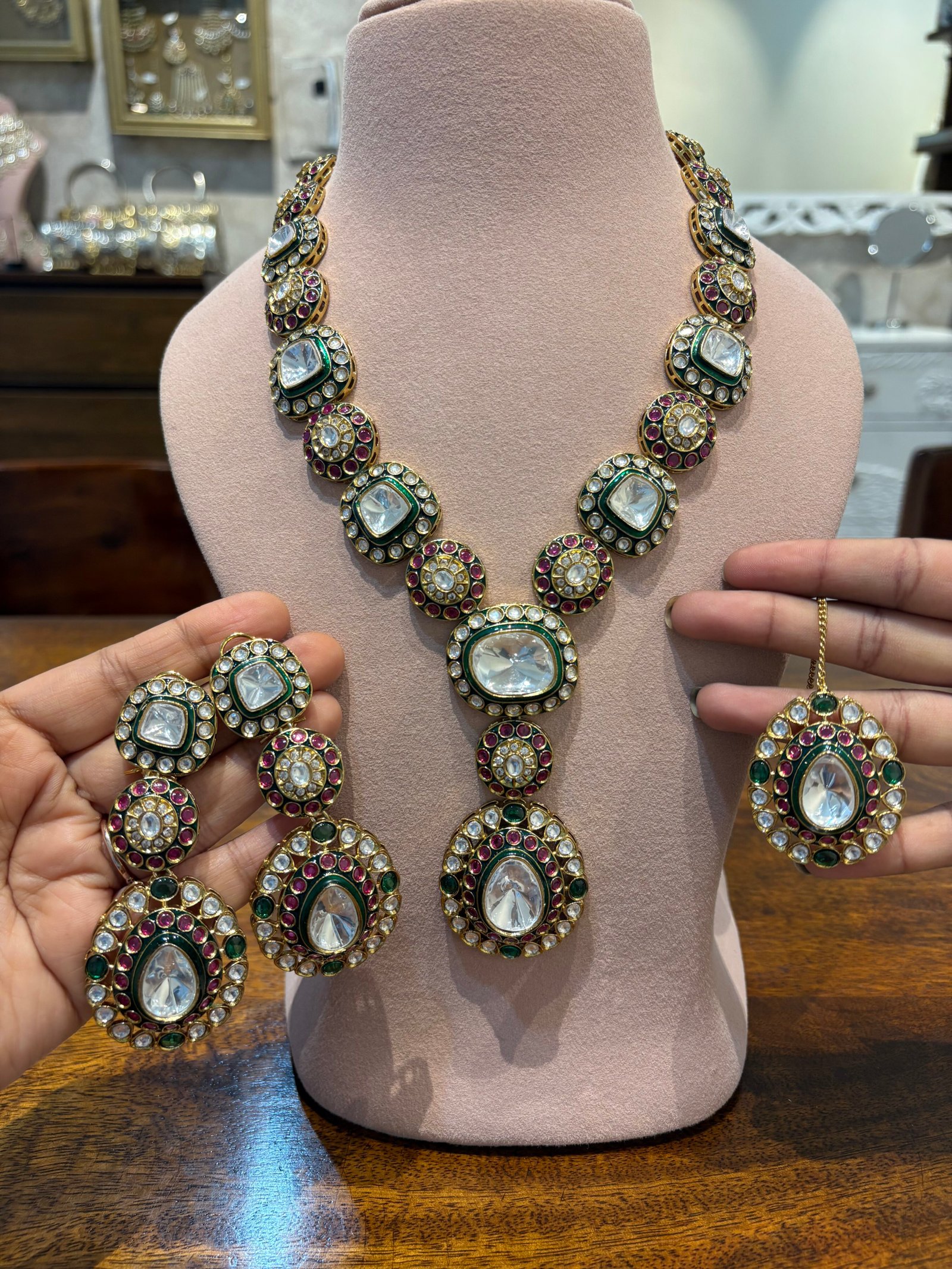 Adhira Polki Necklace Set