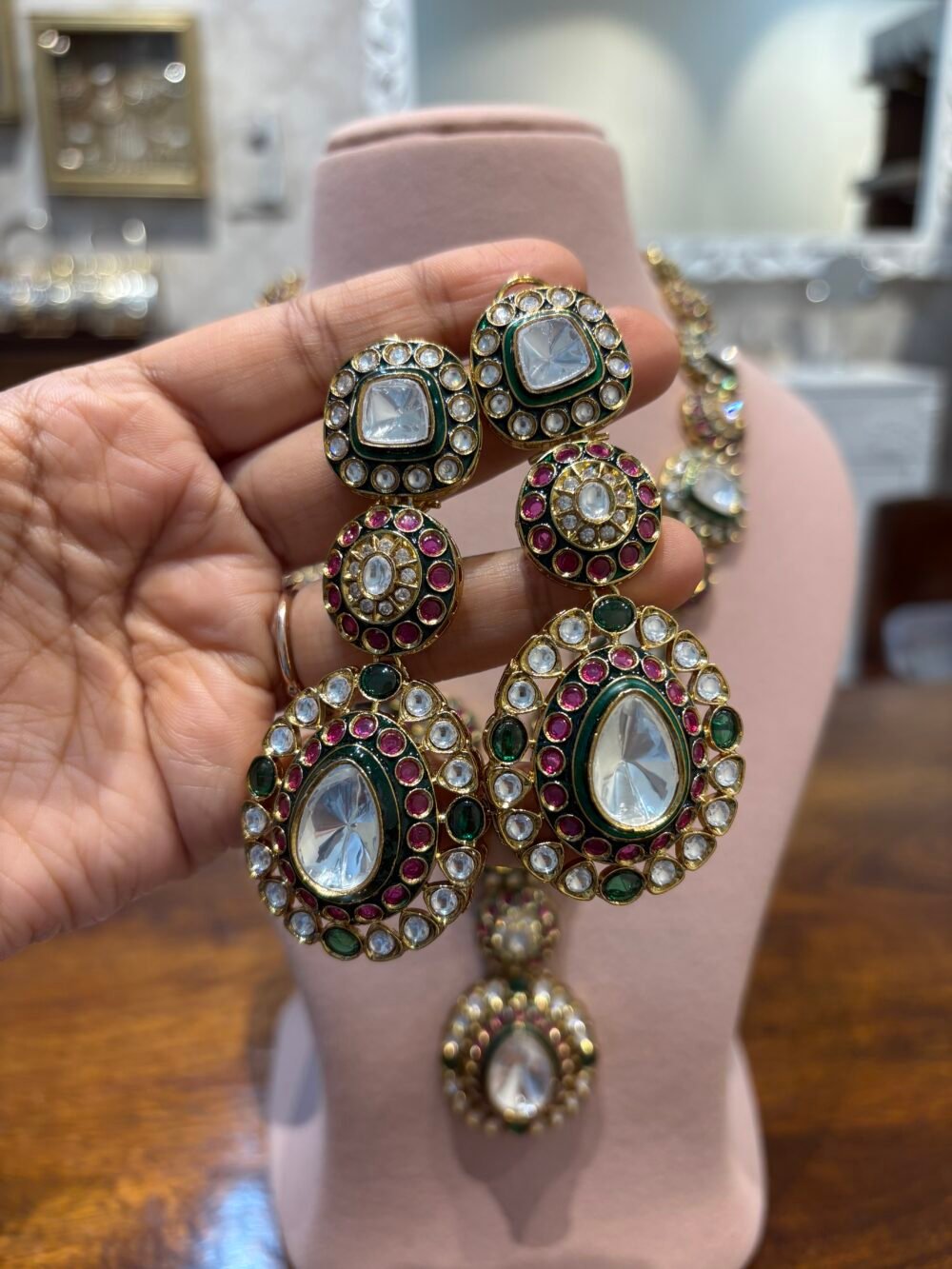 Adhira Polki Necklace Set - Image 5
