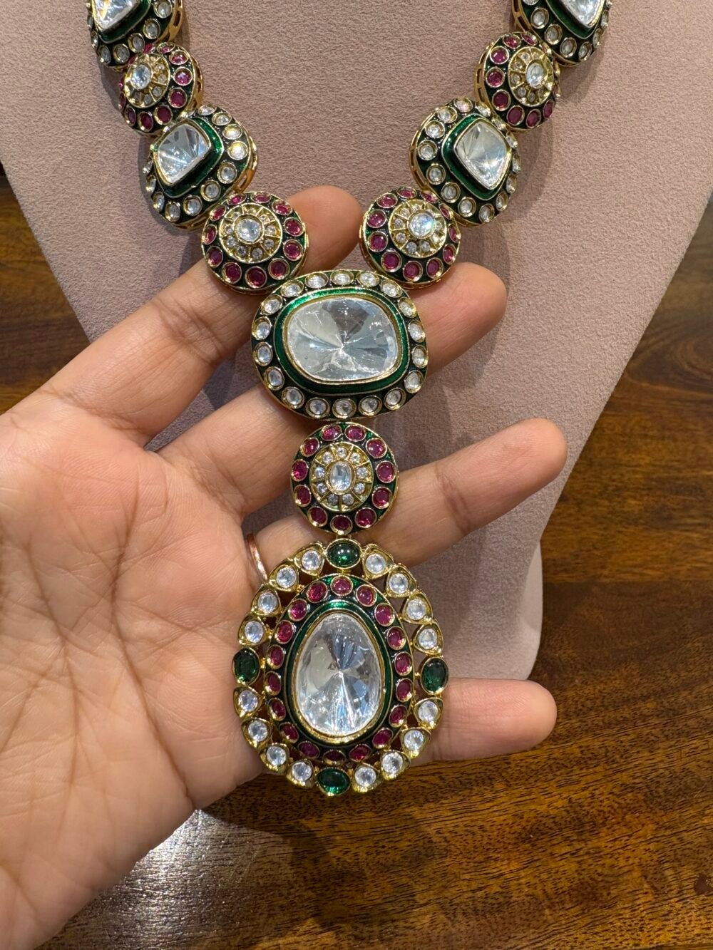 Adhira Polki Necklace Set - Image 9