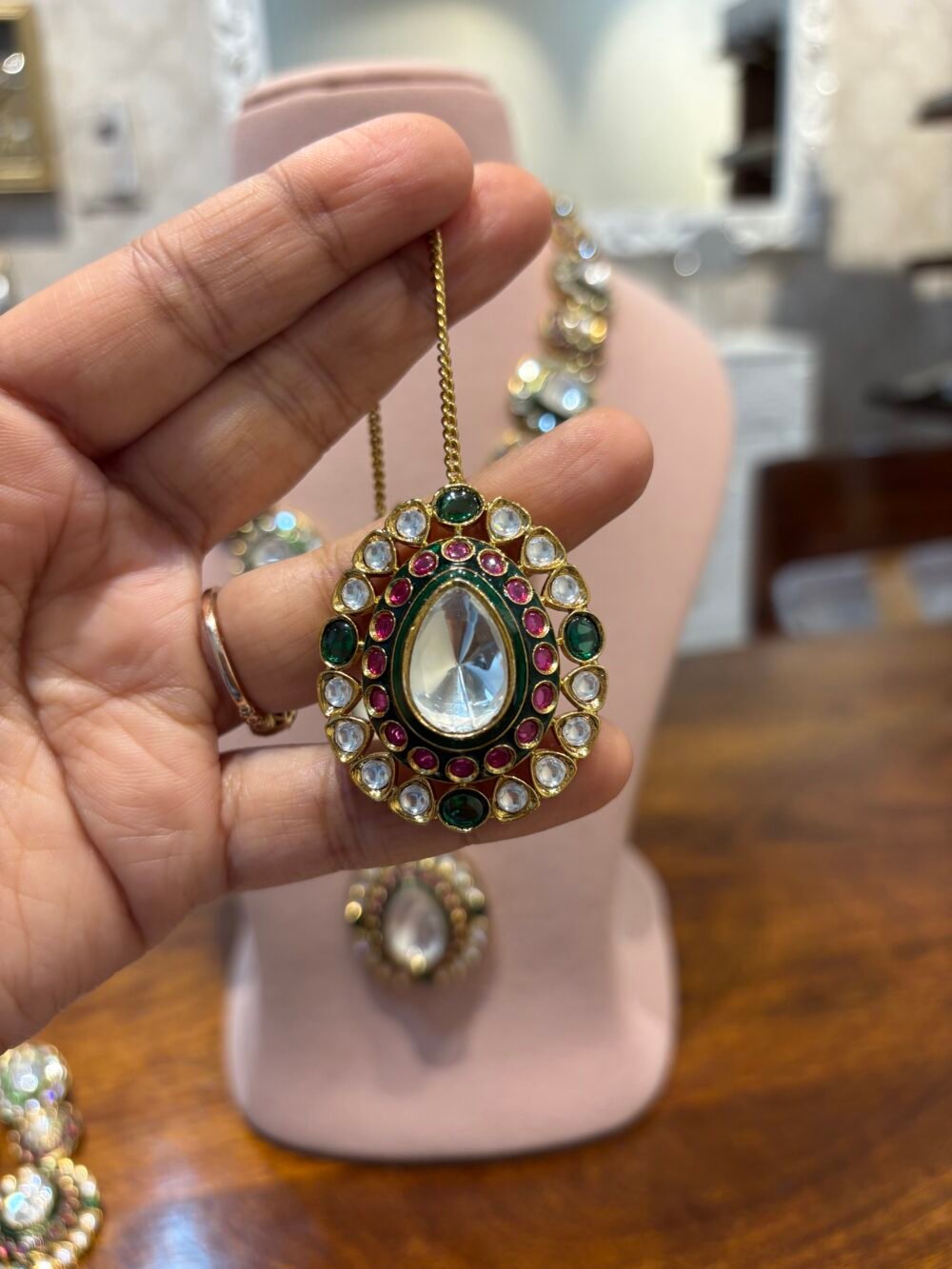 Adhira Polki Necklace Set - Image 7