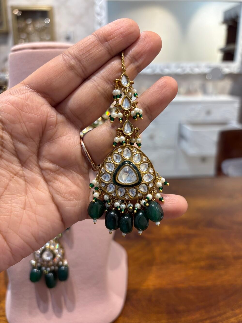 Sridhana Polki Bridal Necklace Set - Image 8