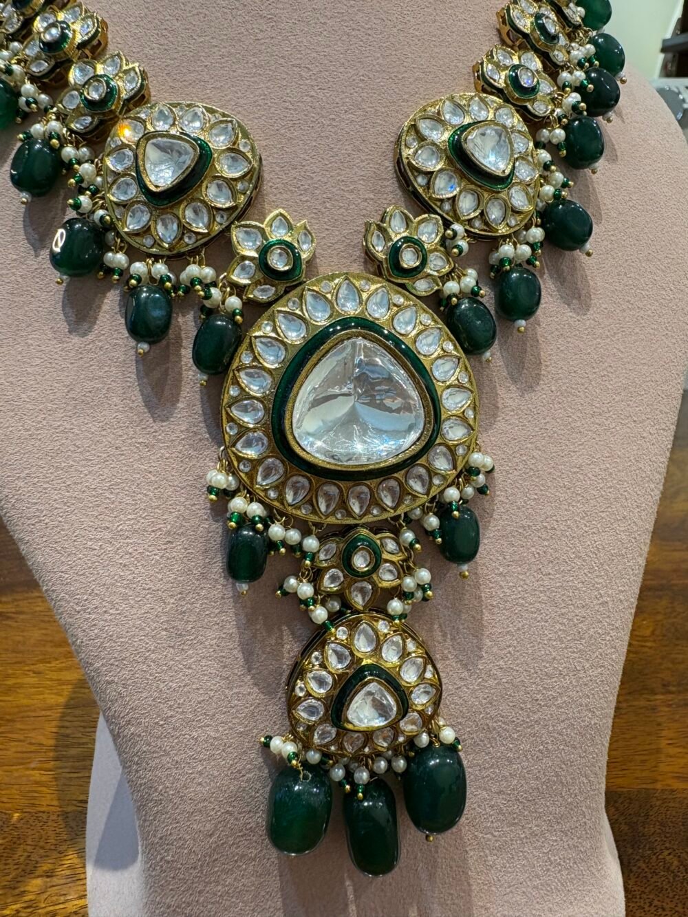 Sridhana Polki Bridal Necklace Set - Image 2