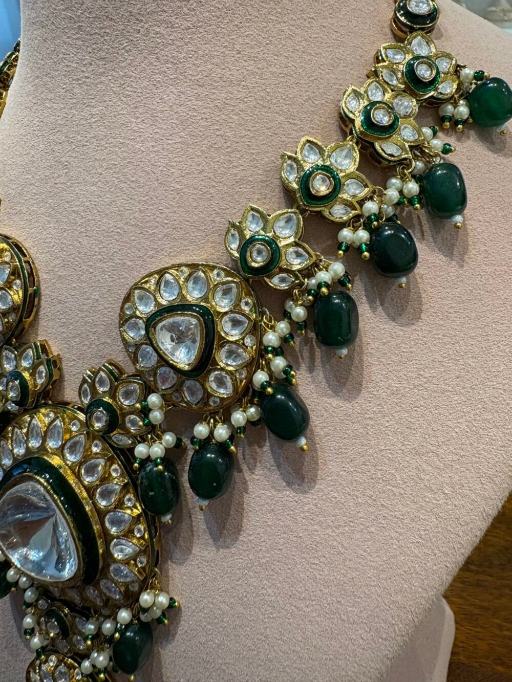 Sridhana Polki Bridal Necklace Set - Image 5