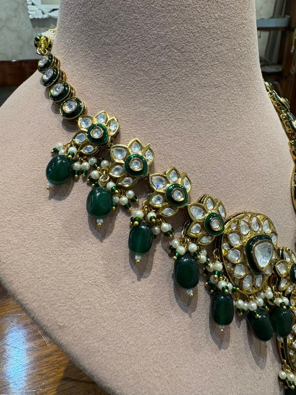Sridhana Polki Bridal Necklace Set - Image 6
