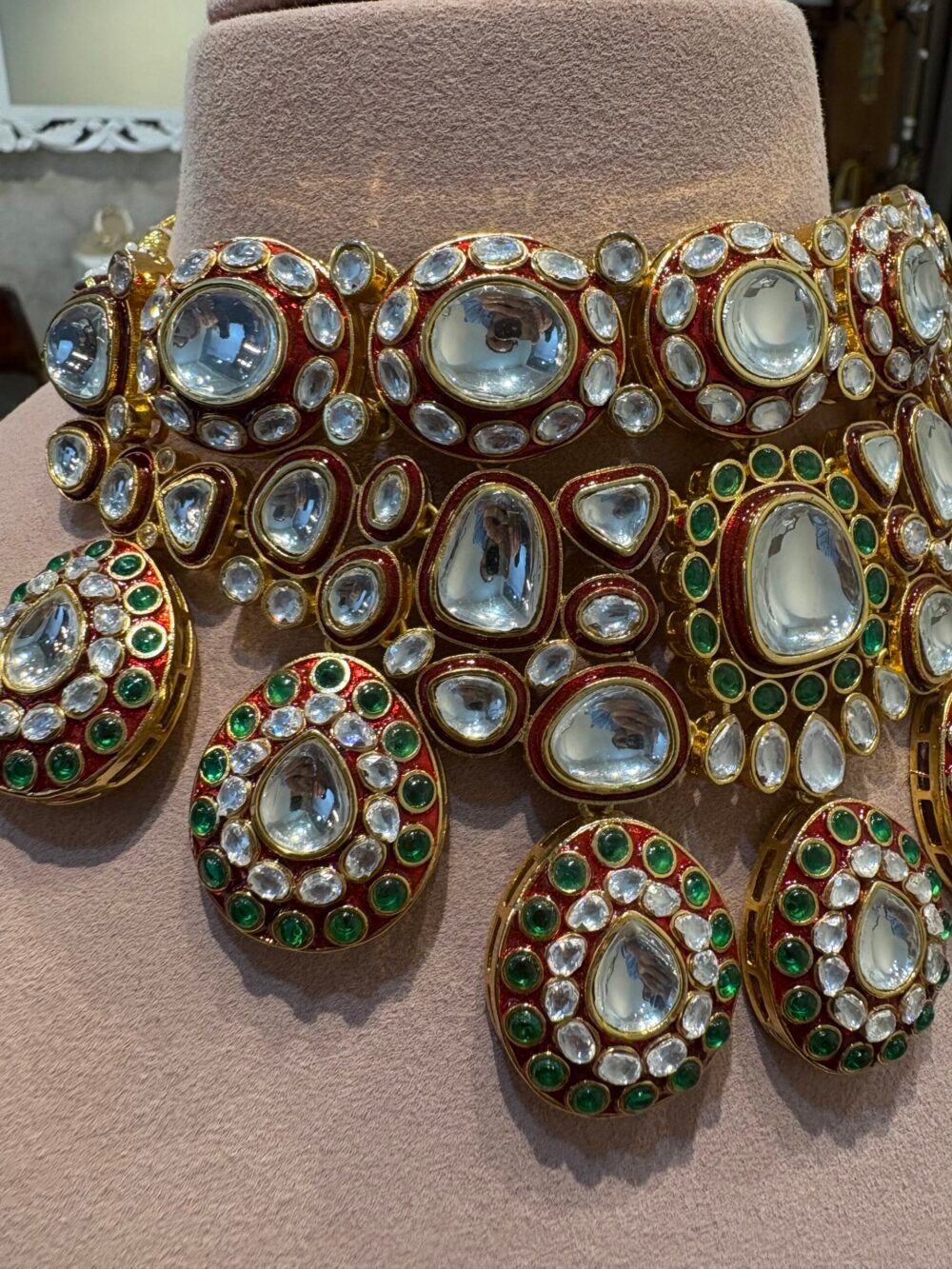 Arashi Polki Bridal Necklace Set - Image 4