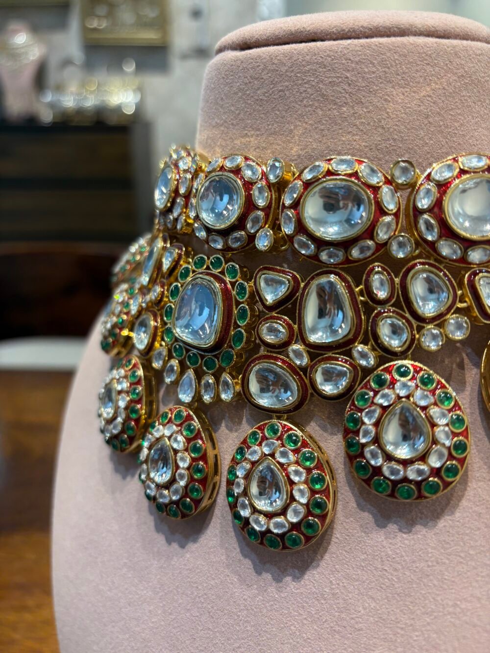 Arashi Polki Bridal Necklace Set - Image 6