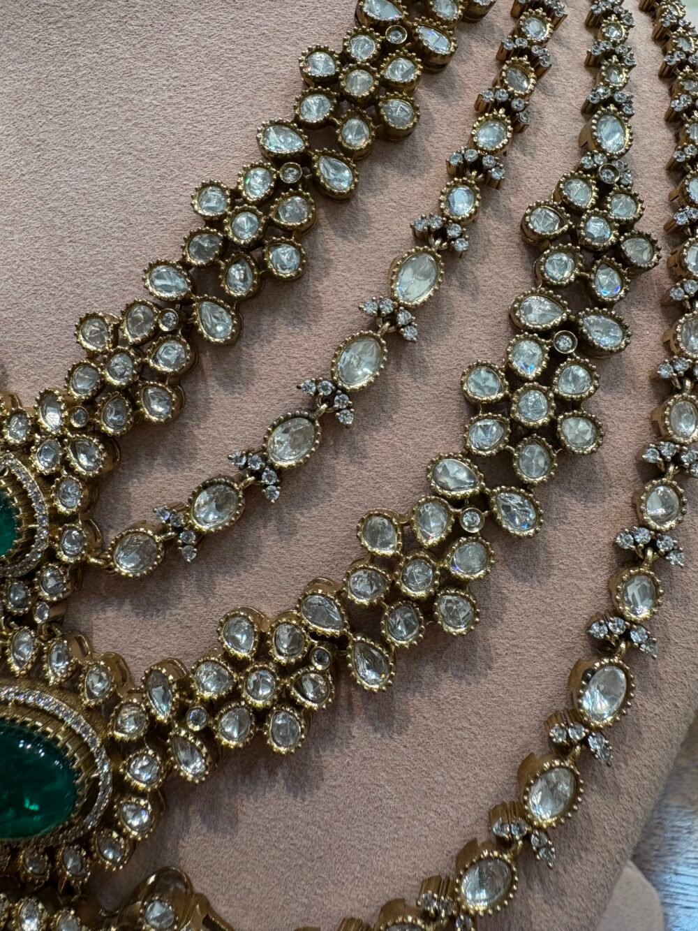 Ajeeta Emerald layered Necklace set - Image 10
