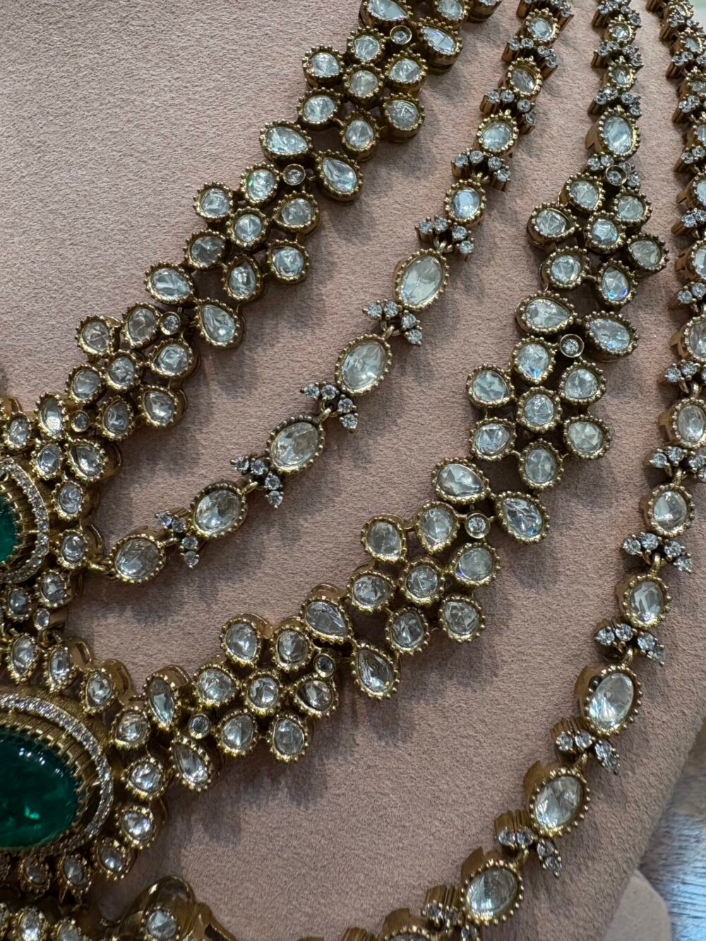 Ajeeta Emerald layered Necklace set - Image 10