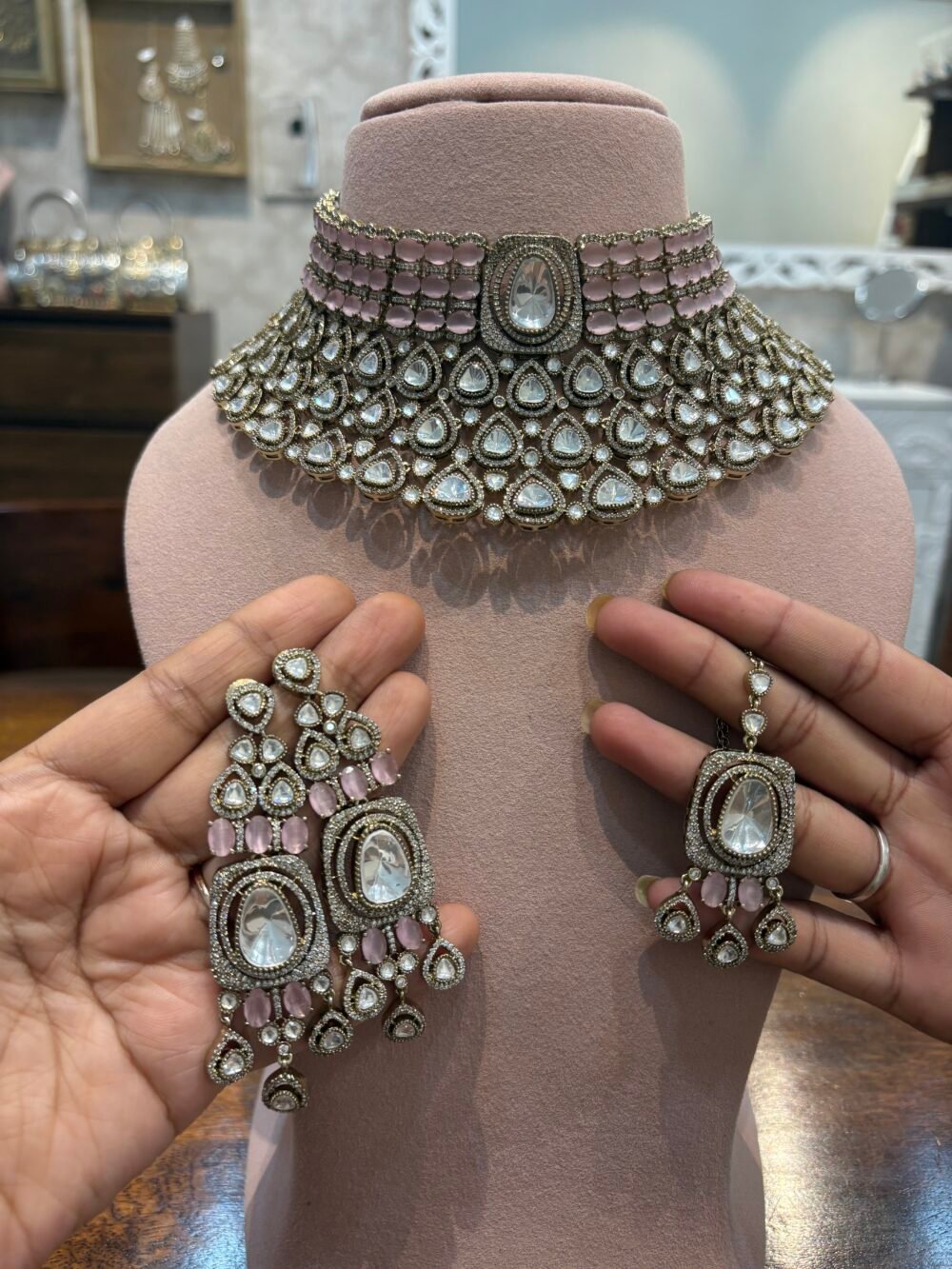 Arya Polki Bridal Choker Set - Image 10