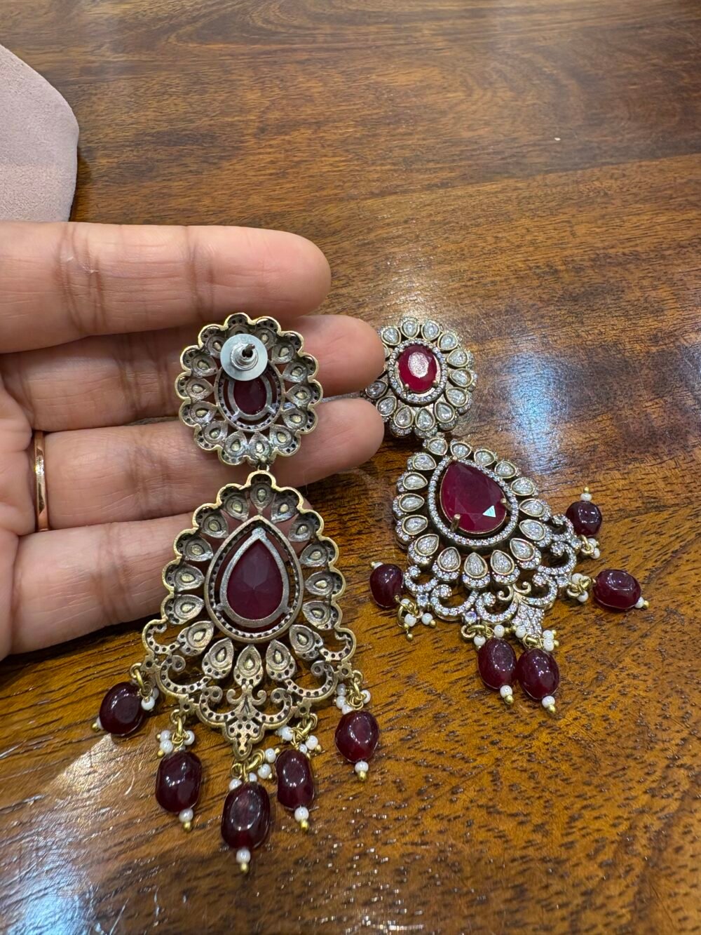 Aruna Ruby layered Necklace set - Image 7