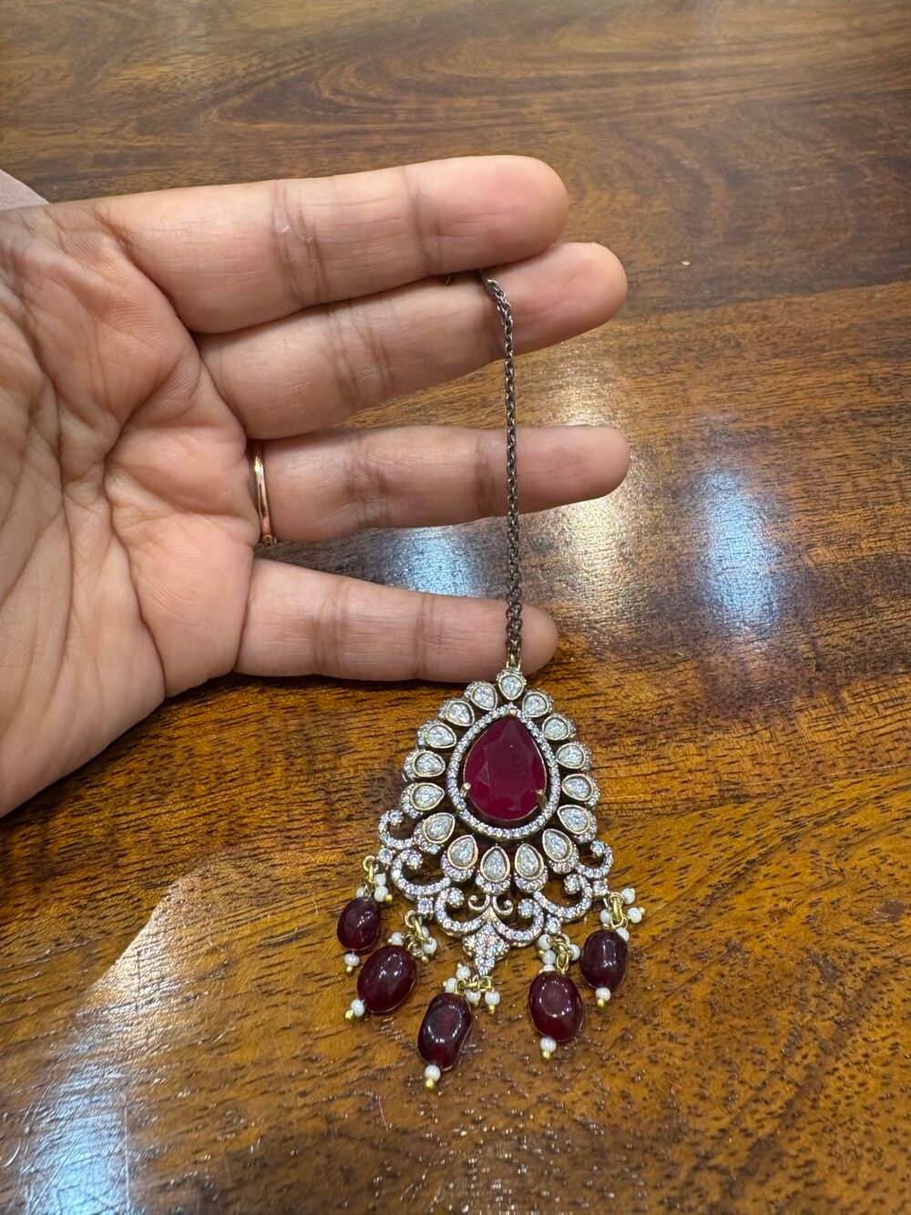 Aruna Ruby layered Necklace set - Image 8