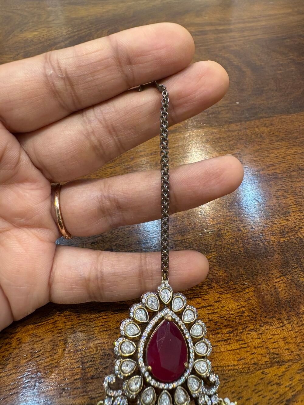 Aruna Ruby layered Necklace set - Image 9