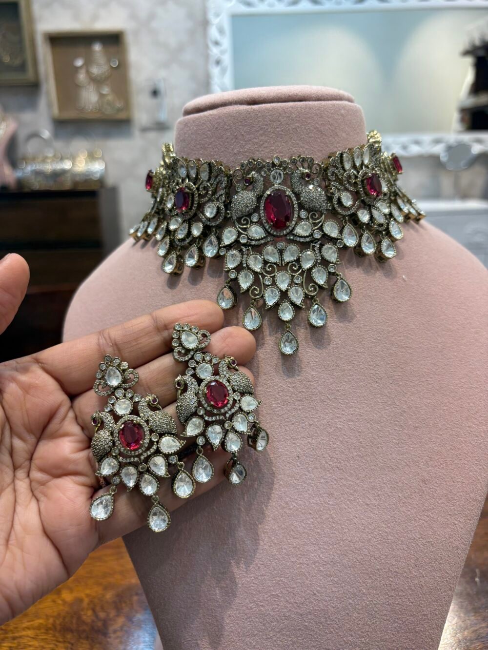 Deetya Polki Bridal Choker Set - Image 9