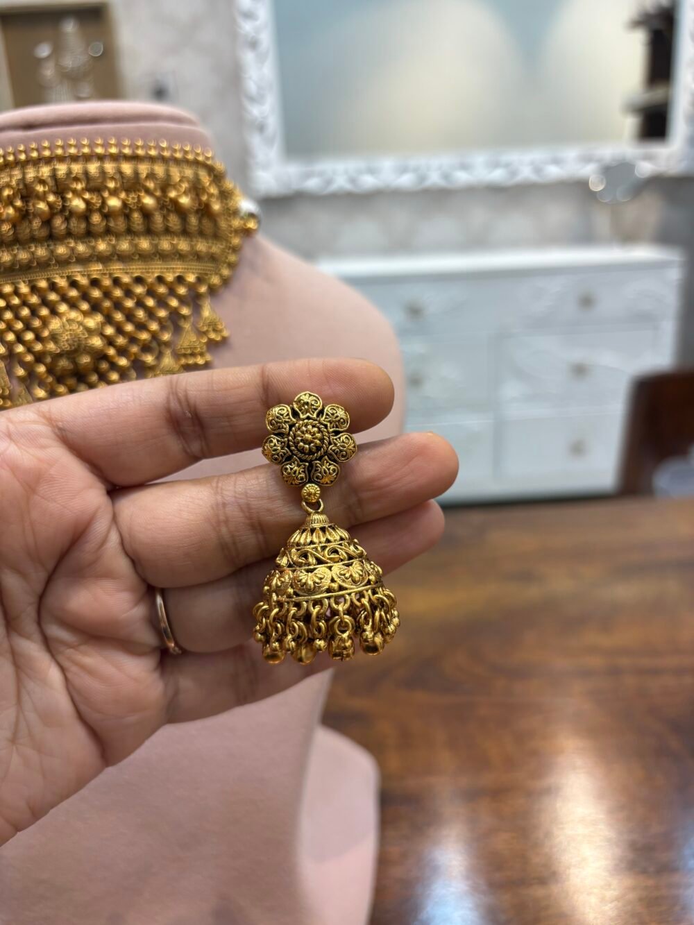 Bhargavi Antique Gold Choker Set - Image 7