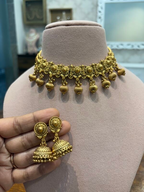 Manushi Antique Gold Necklace Set