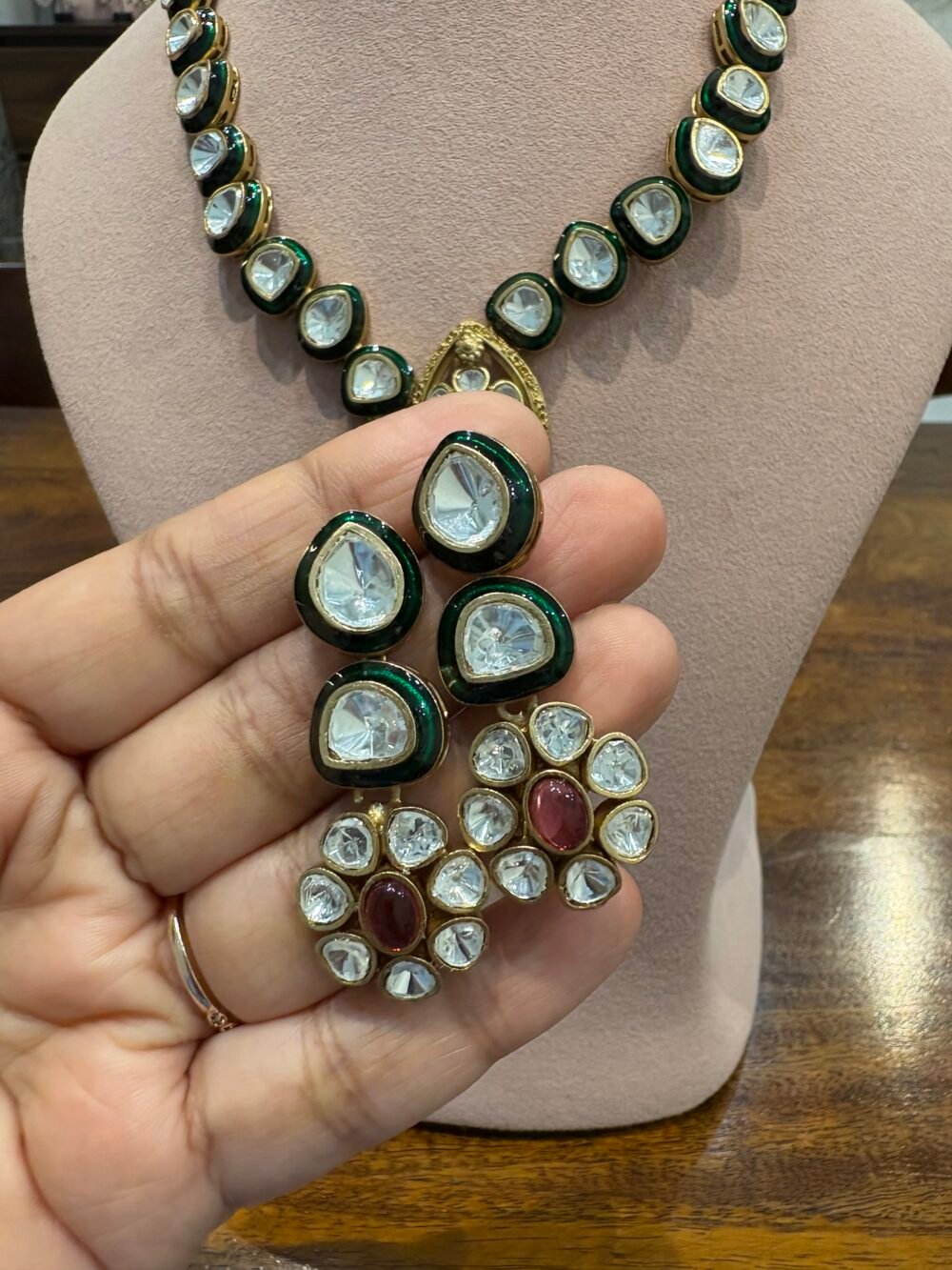 Chahat Polki Necklace Set - Image 7