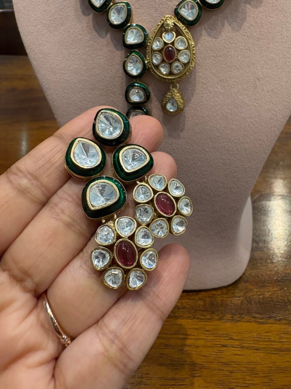 Chahat Polki Necklace Set - Image 6