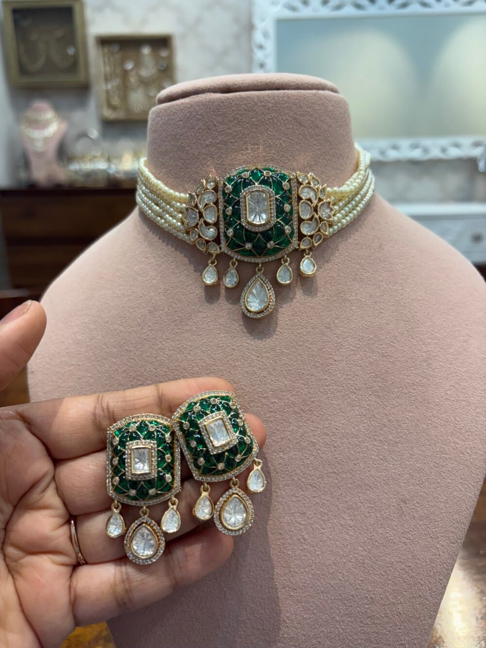 Chahak Polki Choker Set - Image 9