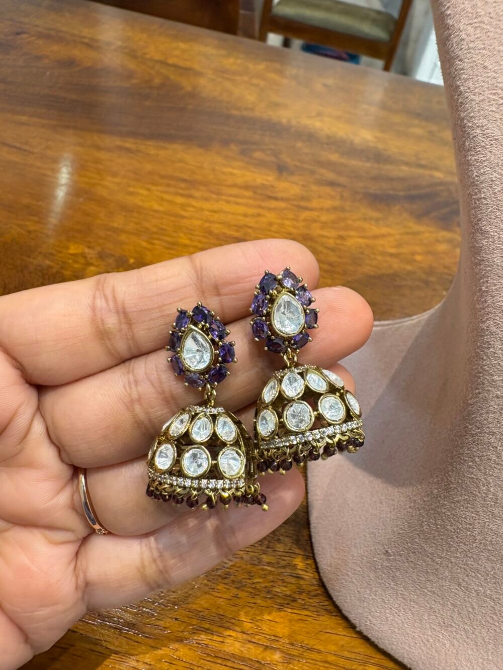 Aamani Polki Necklace Set - Image 8