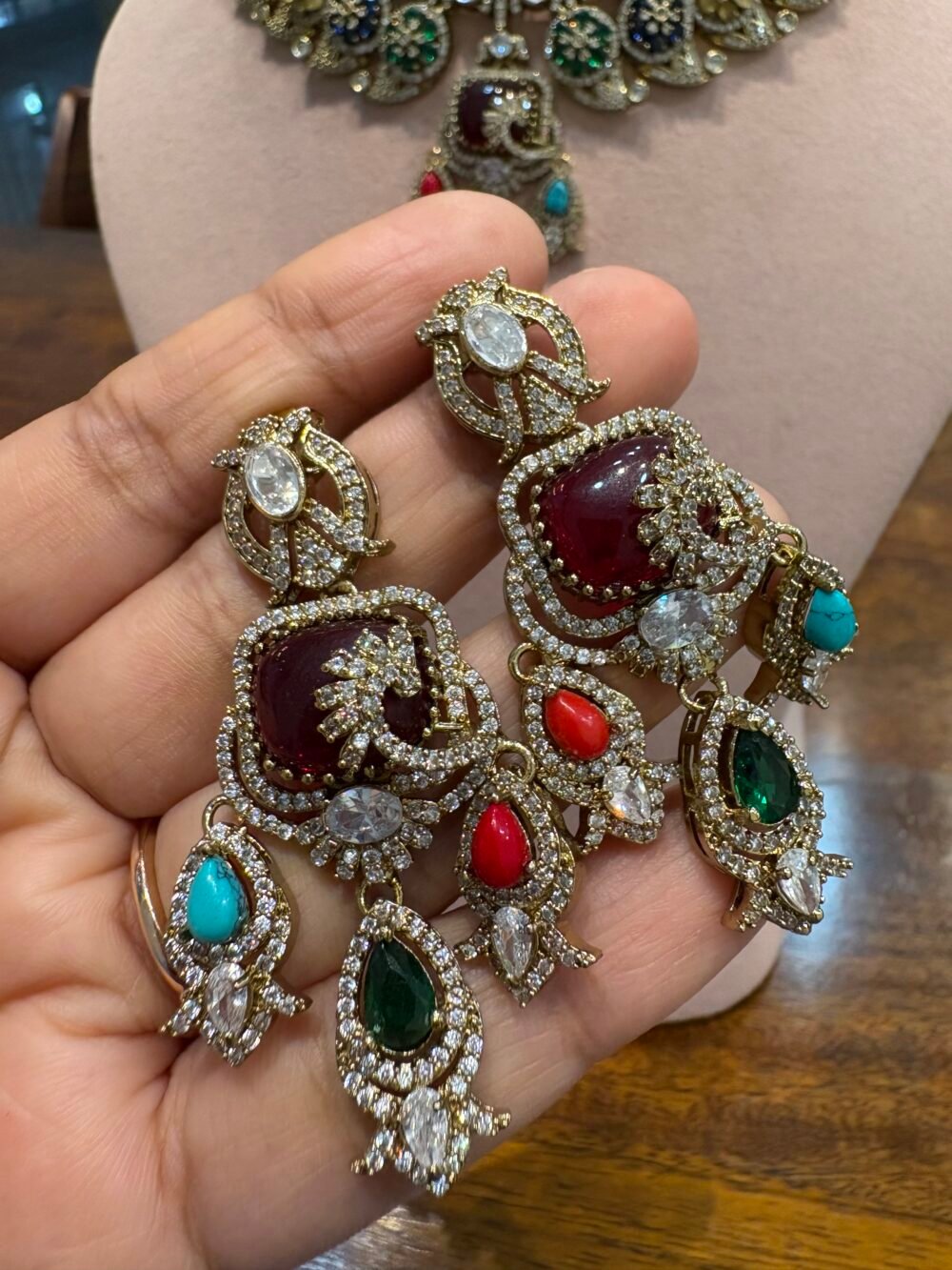 Chitra Polki Necklace Set - Image 8