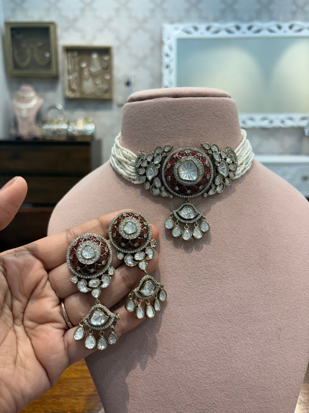 Chayana Polki Choker Set - Image 8