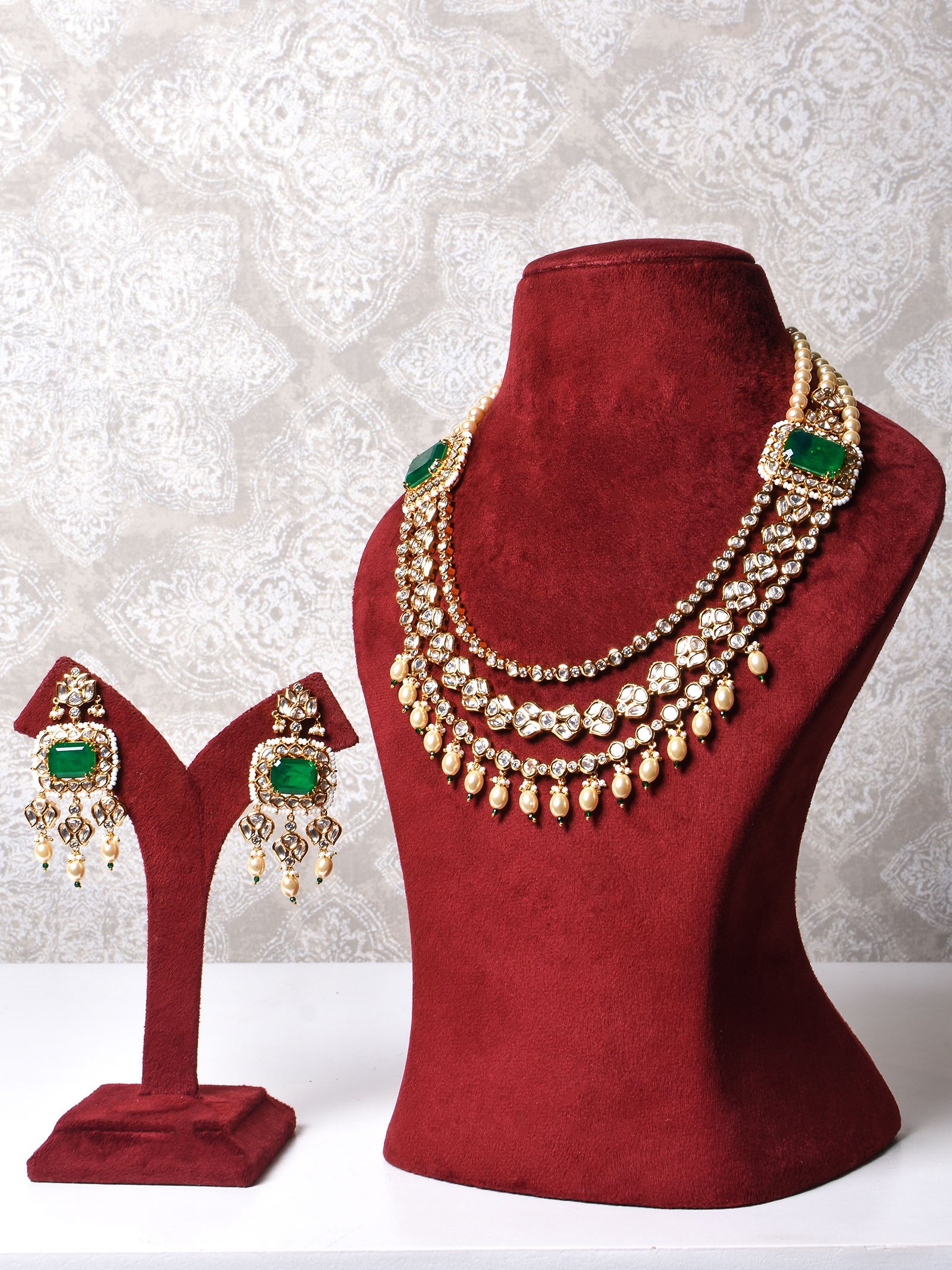 Malini Polki Layered Necklace set