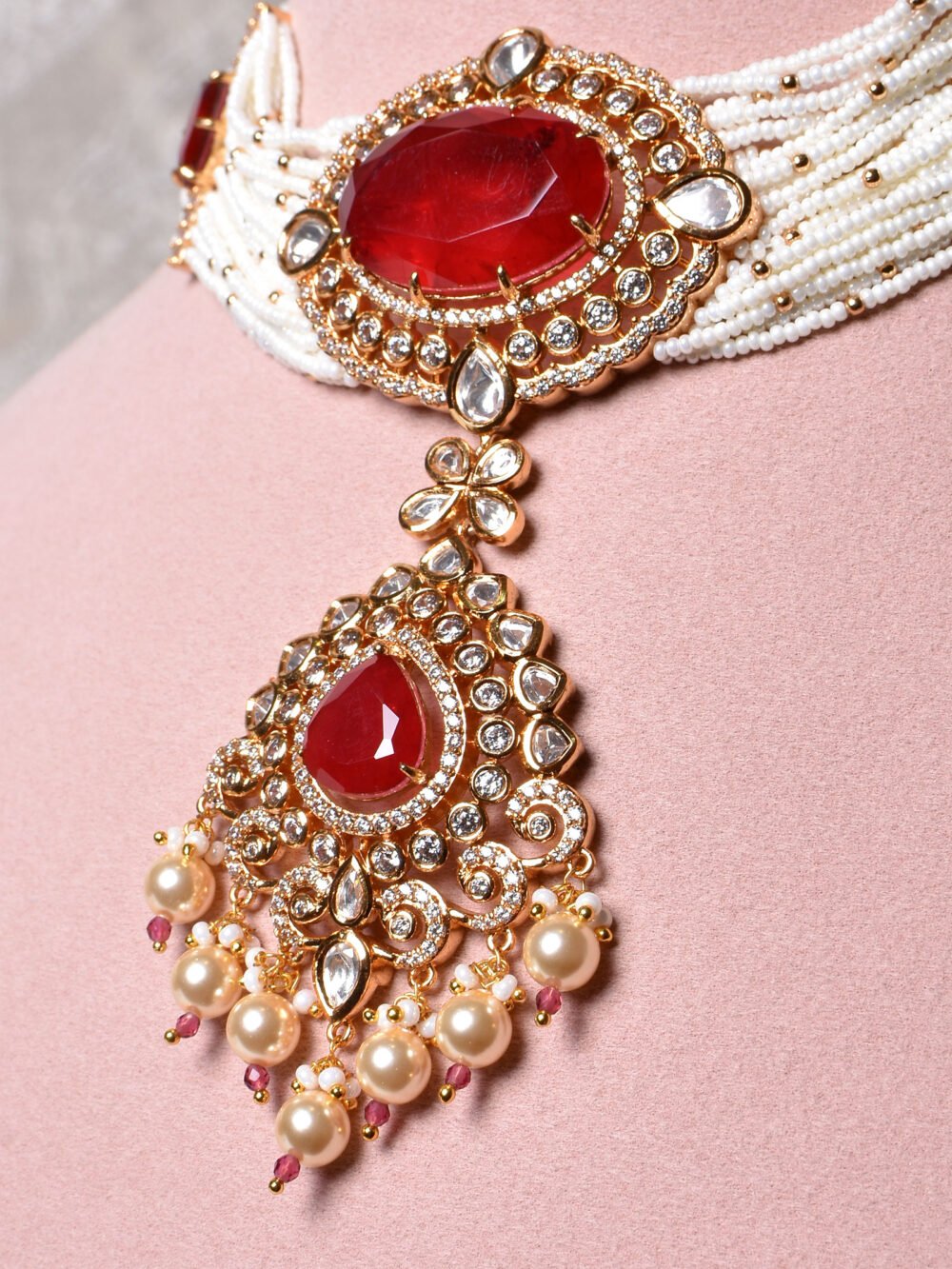 Jaagrithi Polki Choker Set - Image 3