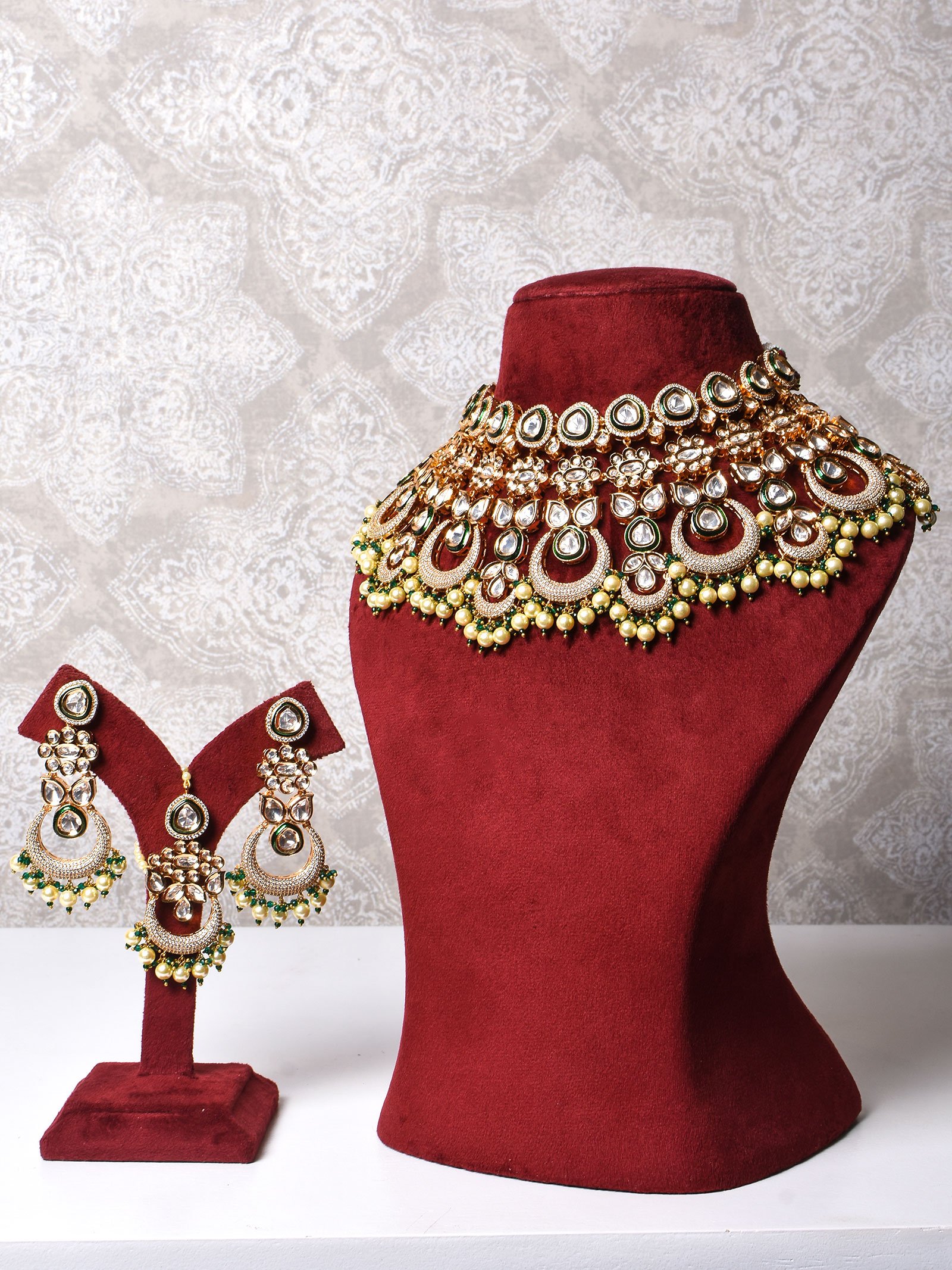 Roopini Polki Bridal Necklace Set