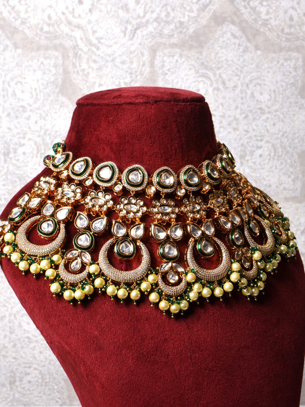 Roopini Polki Bridal Necklace Set - Image 3