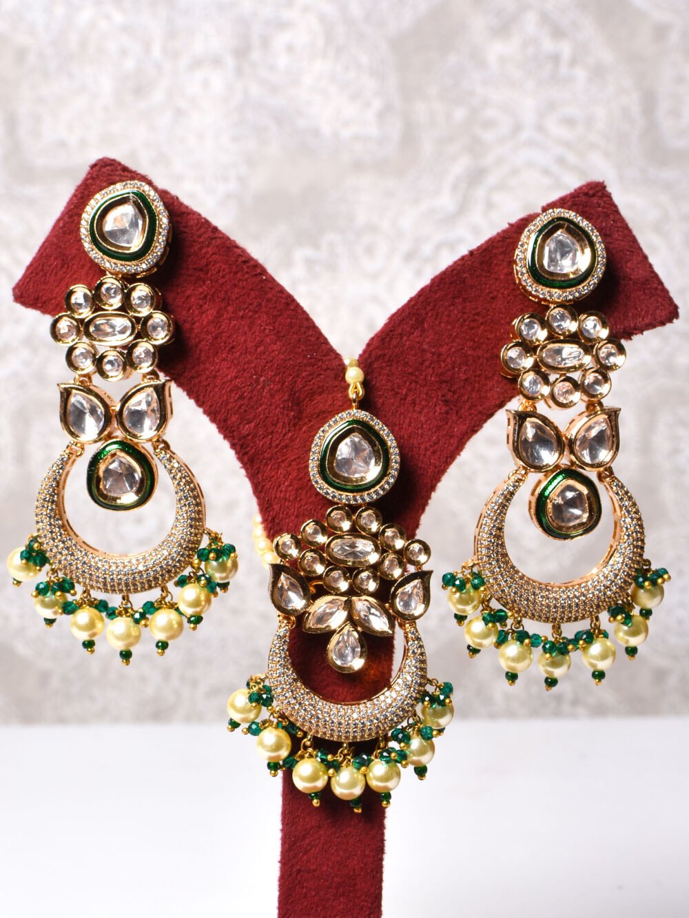 Roopini Polki Bridal Necklace Set - Image 5