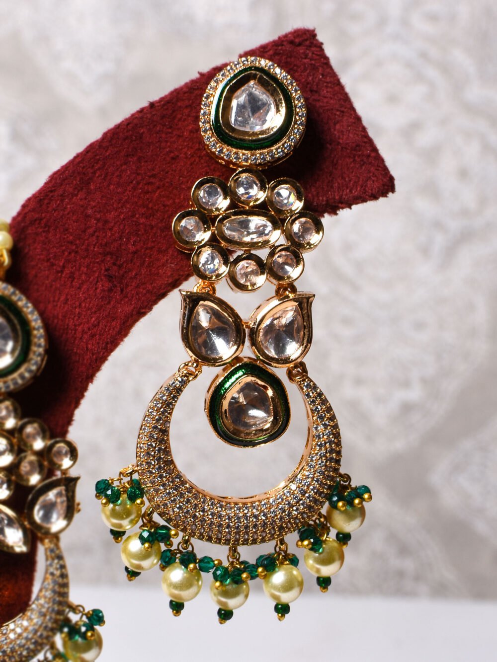 Roopini Polki Bridal Necklace Set - Image 6