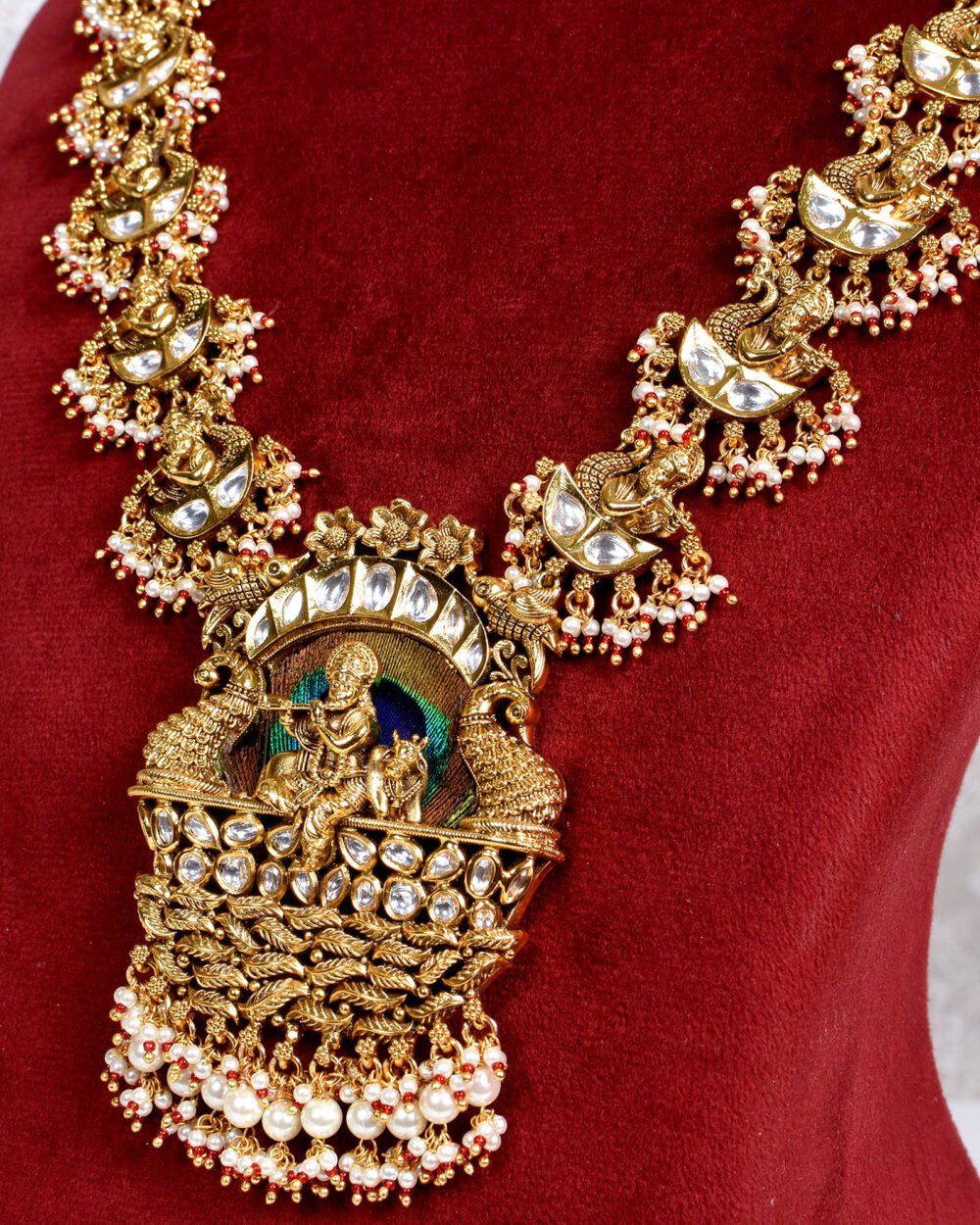 Kunj Antique Temple Necklace Set - Image 2