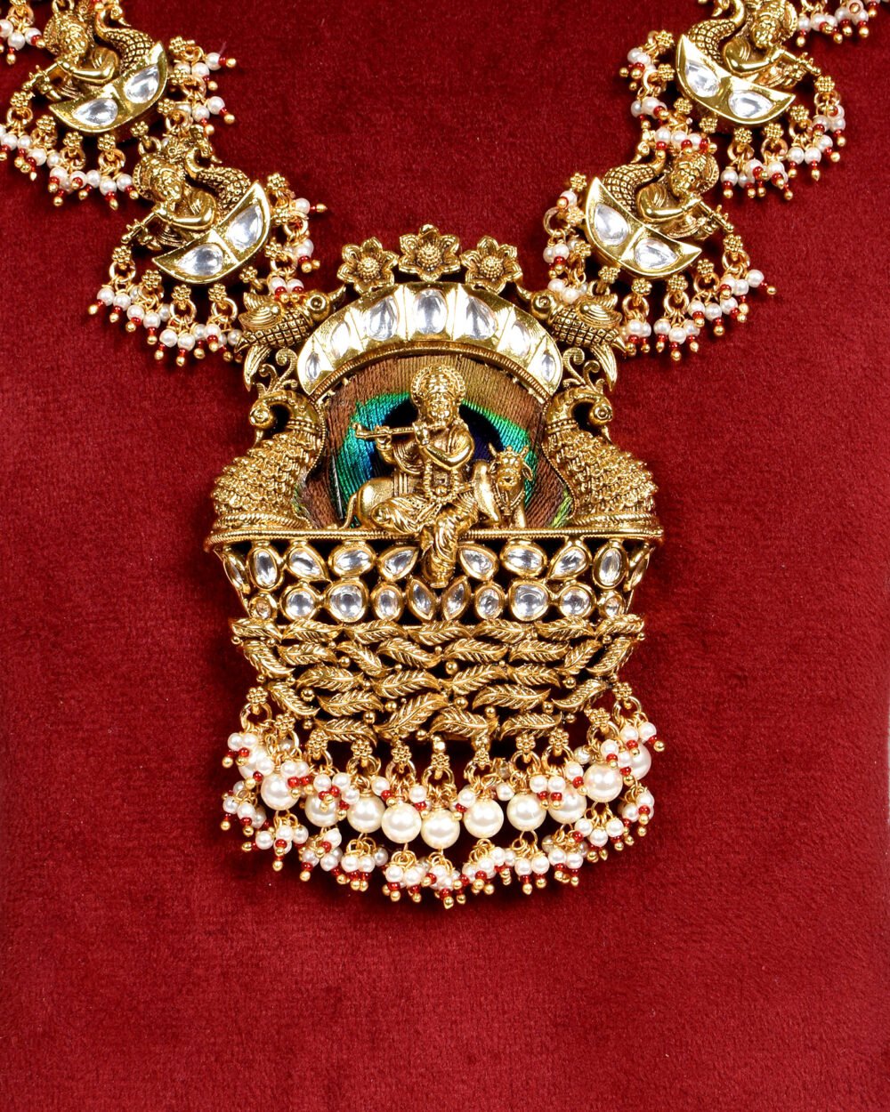 Kunj Antique Temple Necklace Set - Image 3
