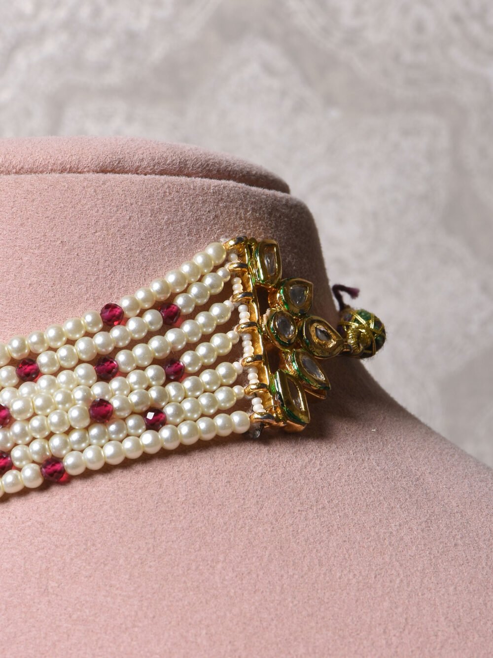 Navina Polki Navratan Choker Set - Image 4