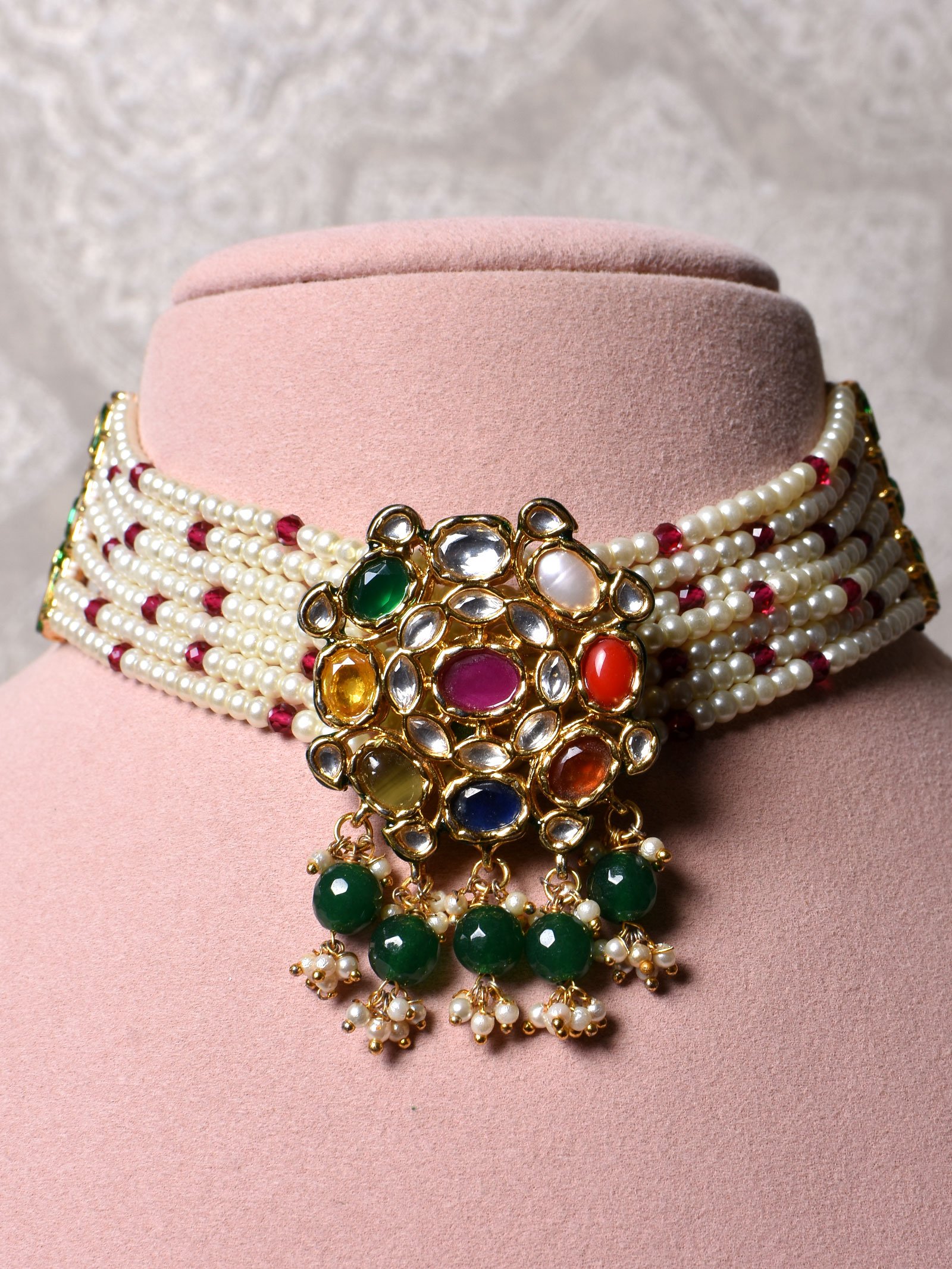 Navina Polki Navratan Choker Set