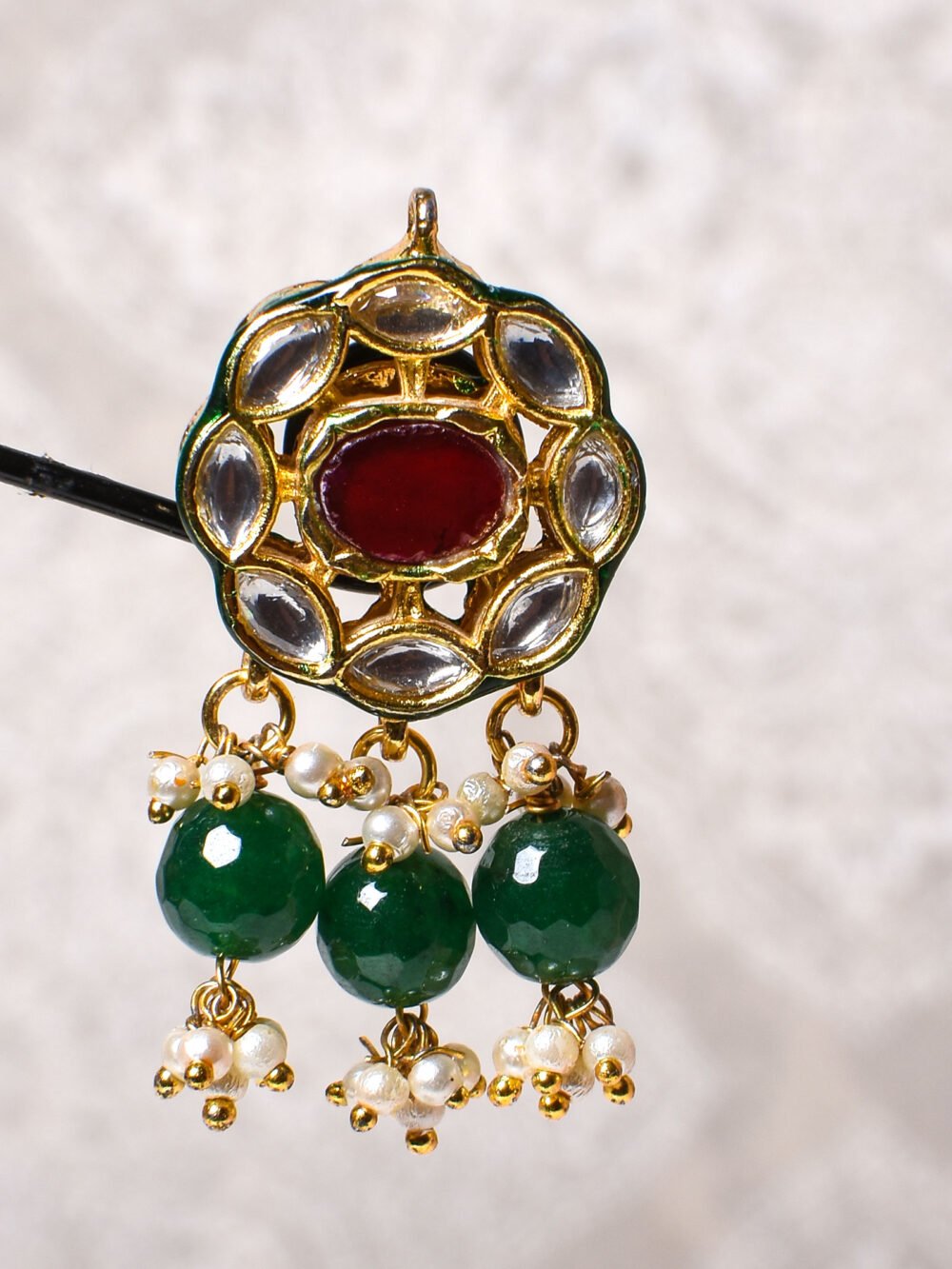 Navina Polki Navratan Choker Set - Image 6