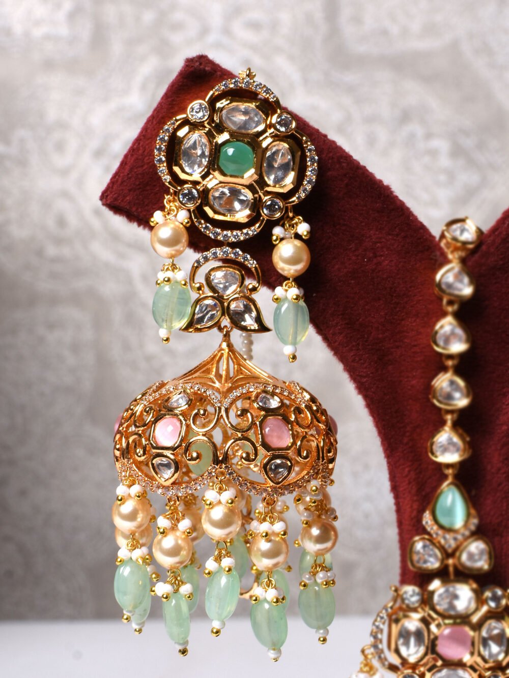Aashiyana Polki Bridal Necklace Set - Image 5