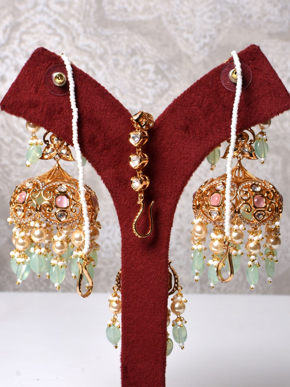 Aashiyana Polki Bridal Necklace Set - Image 6