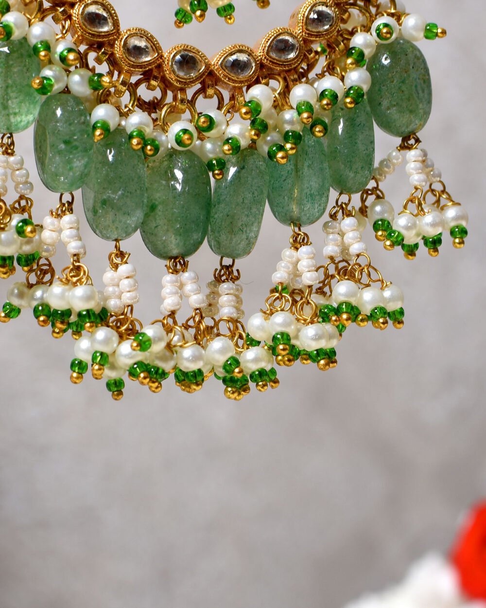 Alya Chandbali Earrings - Mint Green - Image 4