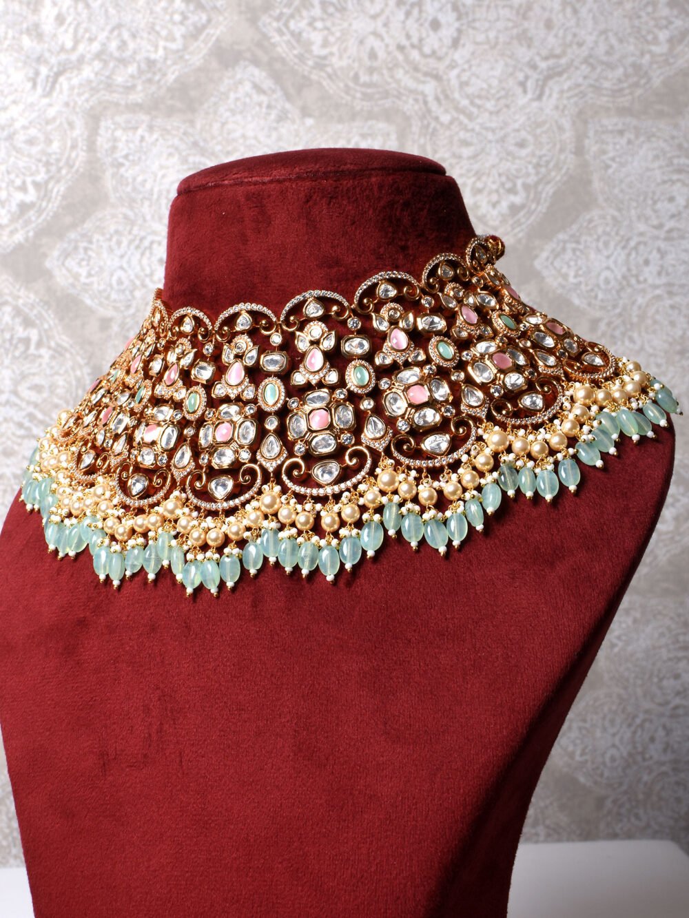 Aashiyana Polki Bridal Necklace Set - Image 3