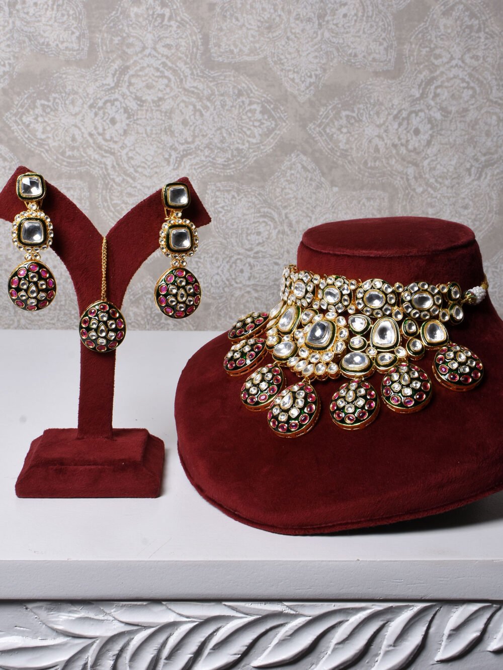 Ishanvi Polki Bridal Necklace Set - Image 3